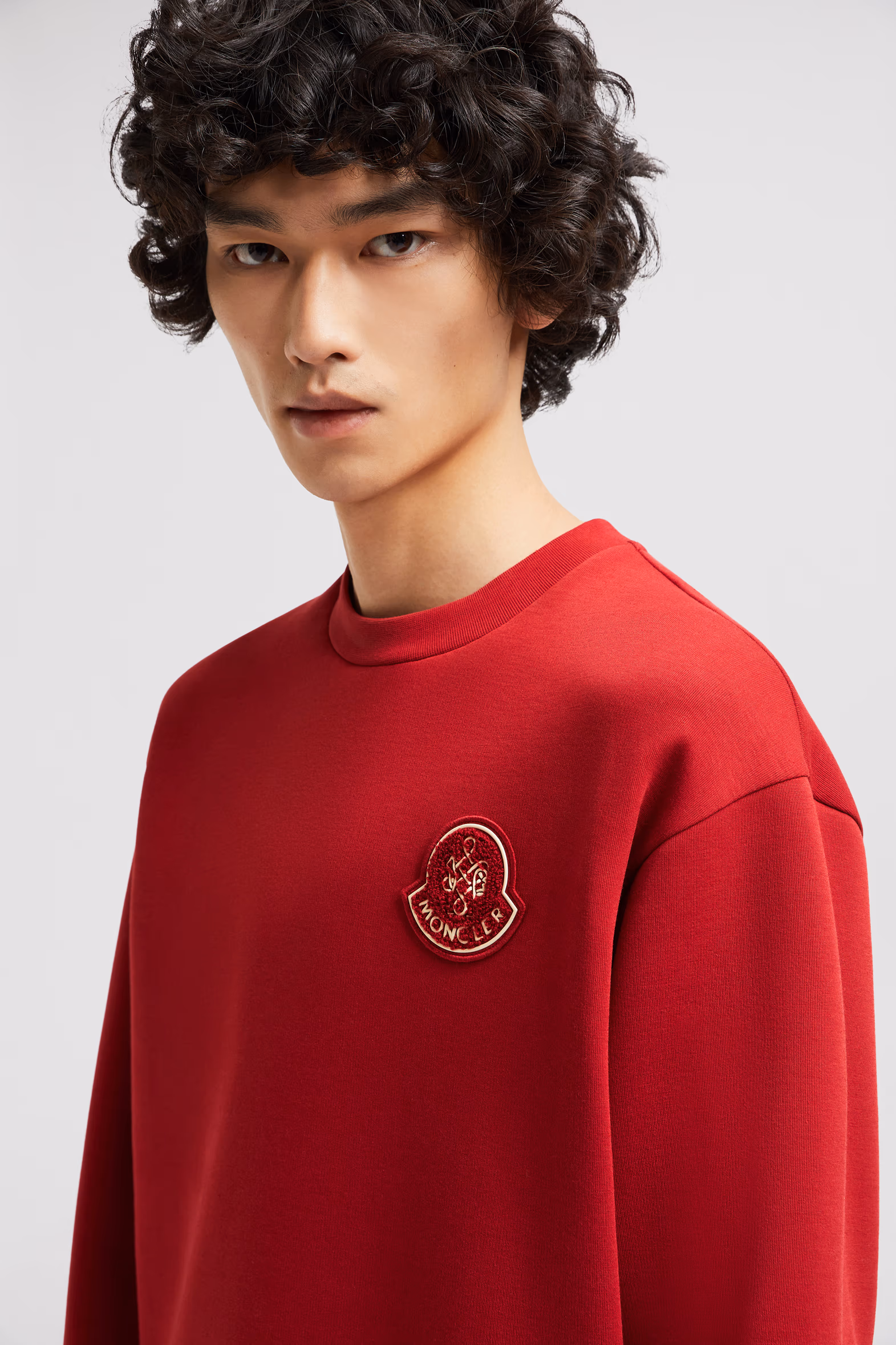 Year of the Snake Patch Neoprene Sweatshirt Men Red Moncler 4